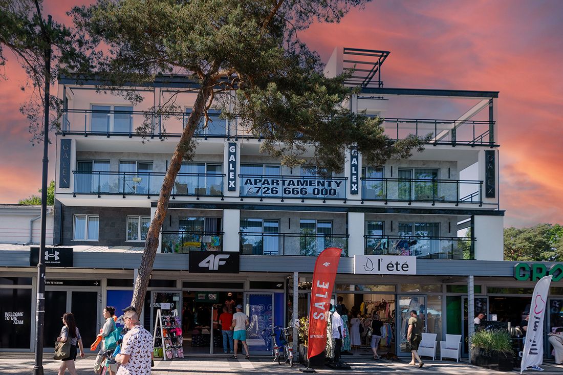 Apartamentowiec Galex w Pobierowie w samym centrum - ulica Grunwaldzka